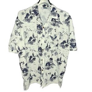 Ocean Blue Apparel Men’s St Thomas US VI Caribbean White Navy Shirt Size XXXL